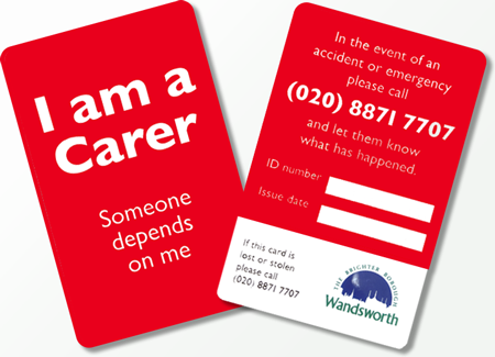 Carer's Emergency card front and back