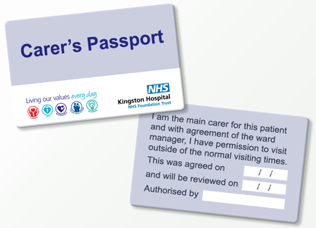Carer's Passport front and back
