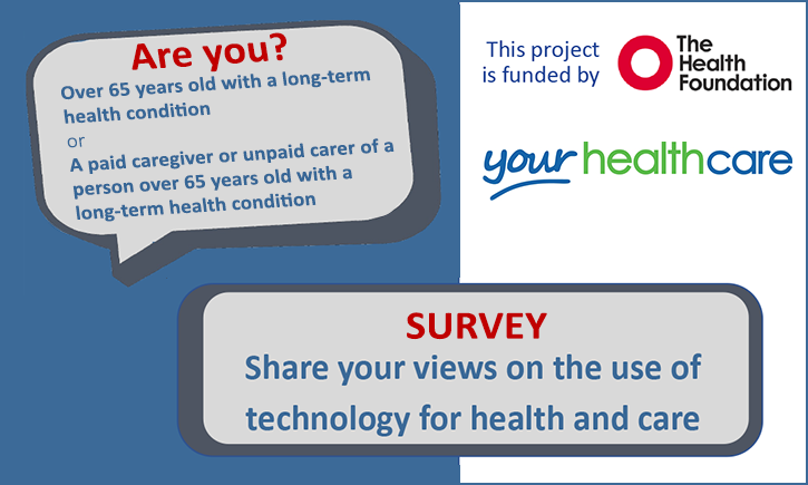Health Foundation Survey - Share your views on the use of technology for health and care