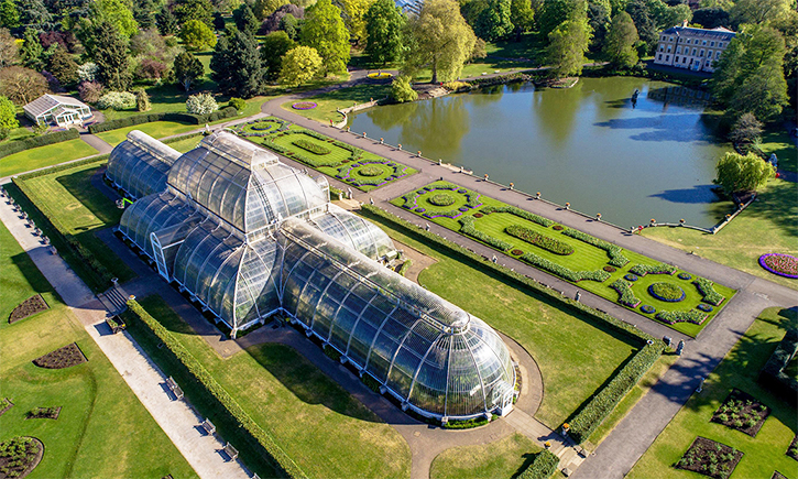 Aerial view of the Palm House - Kew Gardens