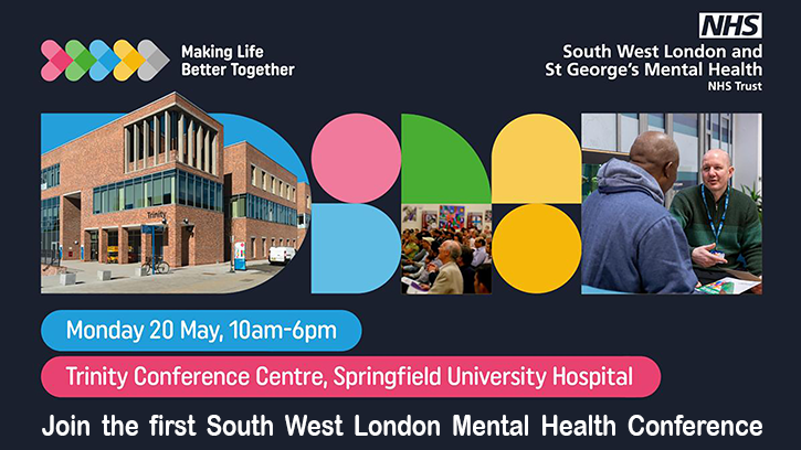 Infographic showing details of South West London’s mental health conference