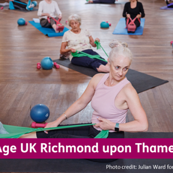 A group of ladies exercising in a Pilates class. Age UK Richmond upon Thames - Survey