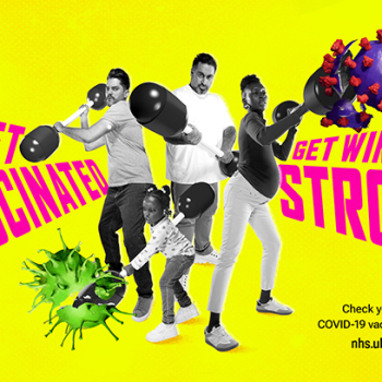 NHS Get Winter Strong vaccinations banner. Headline reads, "Get vaccinated, Get winter strong"