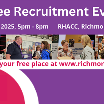 Image showing a range of different faces to promote the RCVS Trustee Recruitment Event 2025. Headline reads, WANTED! Trustees for local charities