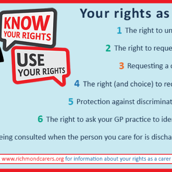 Carers Rights Day 2025 banner. Thursday 20th November. The theme: Know your rights, use your rights. Raising awareness of carer’s legal rights as well as the support and benefits they are entitled to
