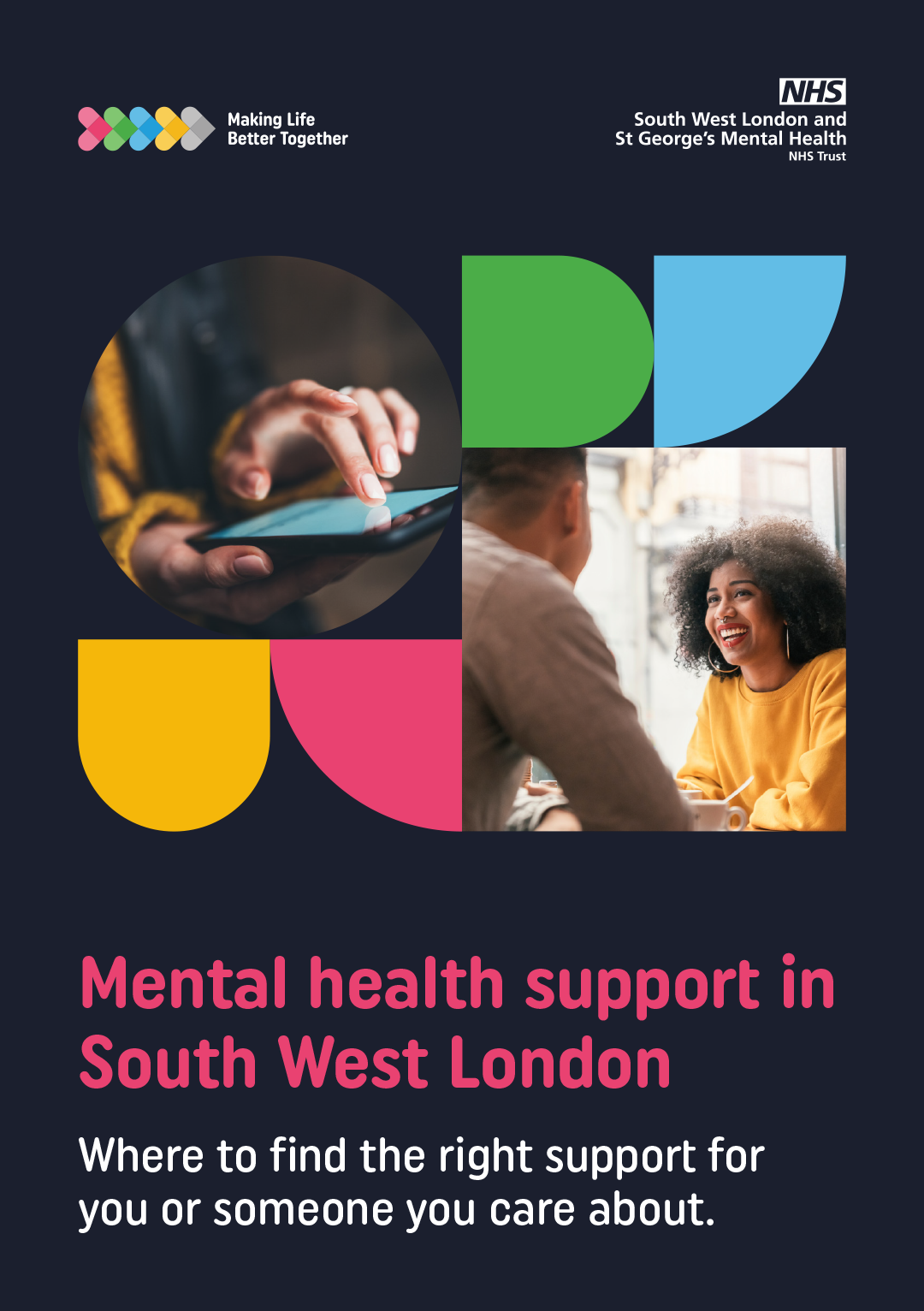 Mental Health Support-Flyer Aug 2025 Page 1. Mental health support in South West London Where to find the right support for you or someone you care about.