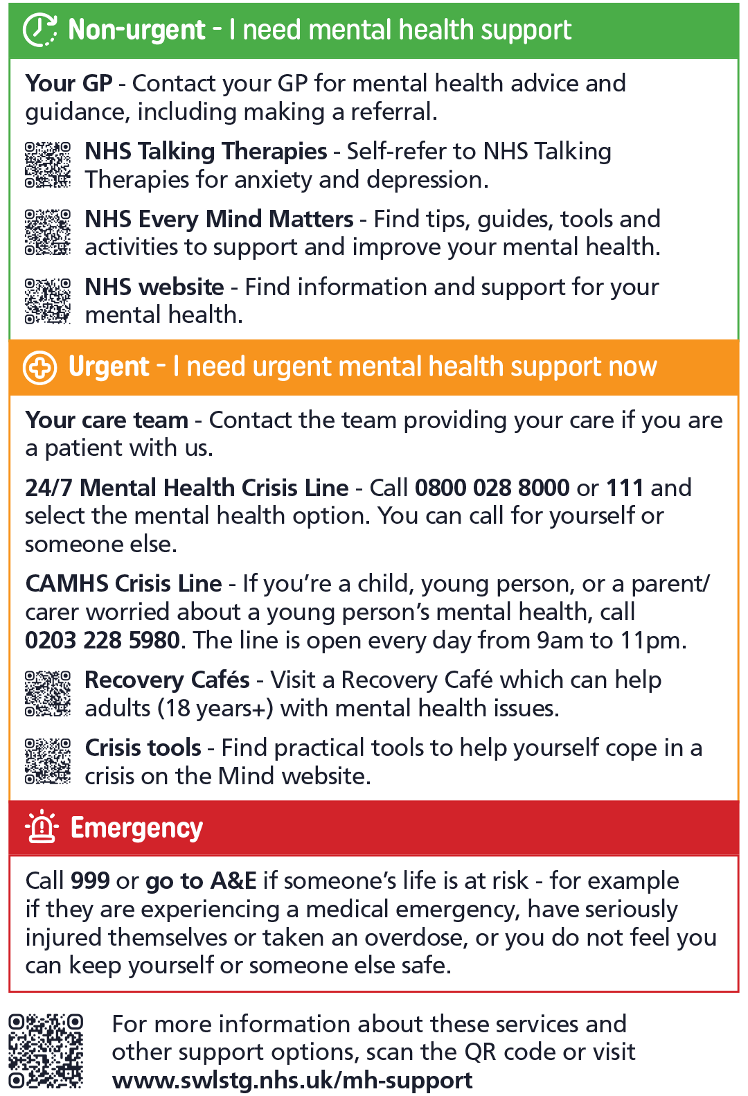 Mental Health Support-Flyer Aug 2025 Page 2. Mental health support in South West London Where to find the right support for you or someone you care about.