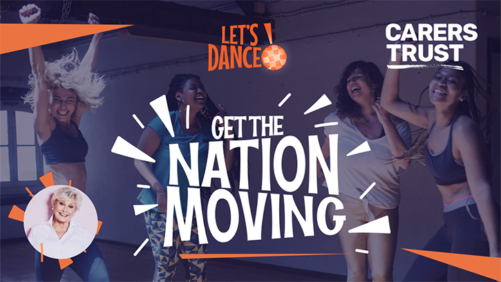Let's Dance! Get the Nation Moving banner. Background image shows four women dancing.