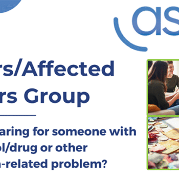 ASCA Carers / Affected Others Group Richmond Carers HUB banner. Images show a group in discussion and two hands engaged in therapeutic activity